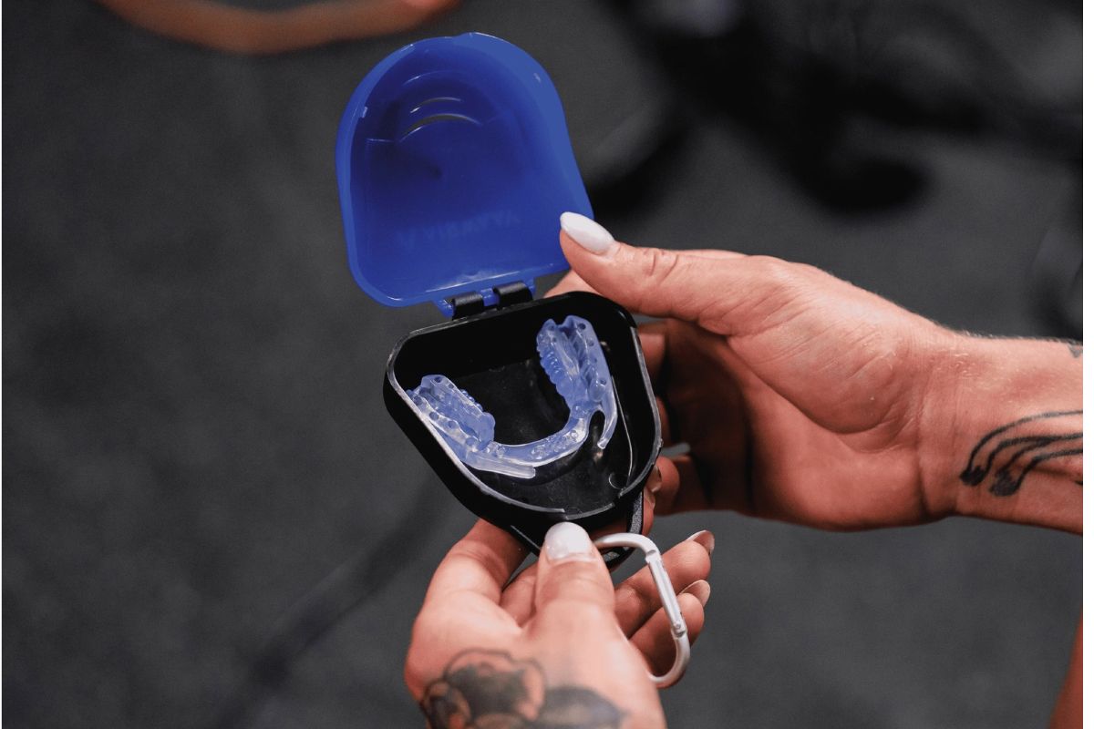 AIRWAAV RX1 Recovery Mouthpiece in protective case for sleep and snoring support