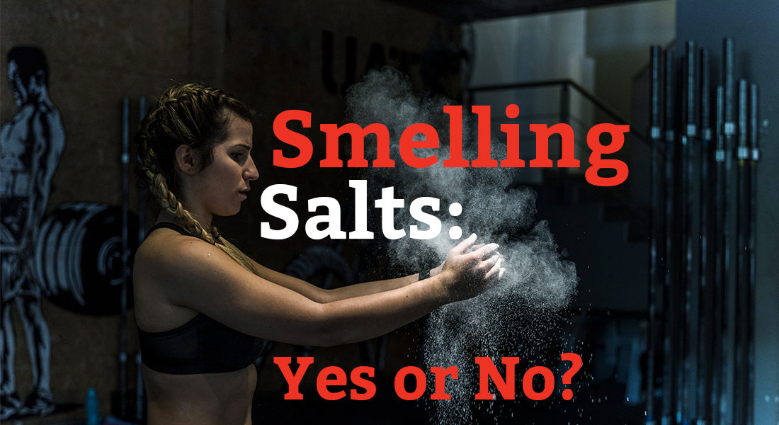 Athlete using smelling salts to prepare for a heavy workout
